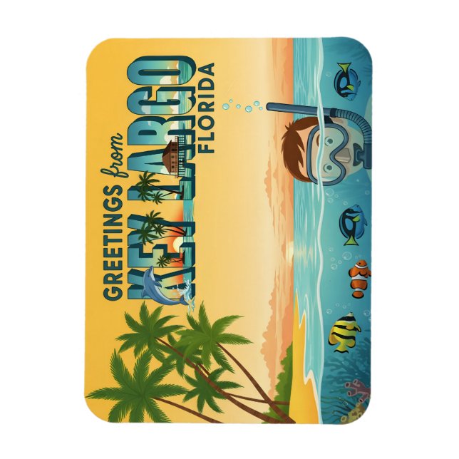 Key Largo Florida – Tropical Vacation Magnet (Vertical)