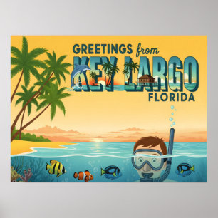 Key Largo Florida – Tropical Vacation Poster