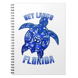 Key Largo Florida Vacation Tribal Turtle Notebook