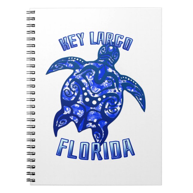 Key Largo Florida Vacation Tribal Turtle Notebook (Front)