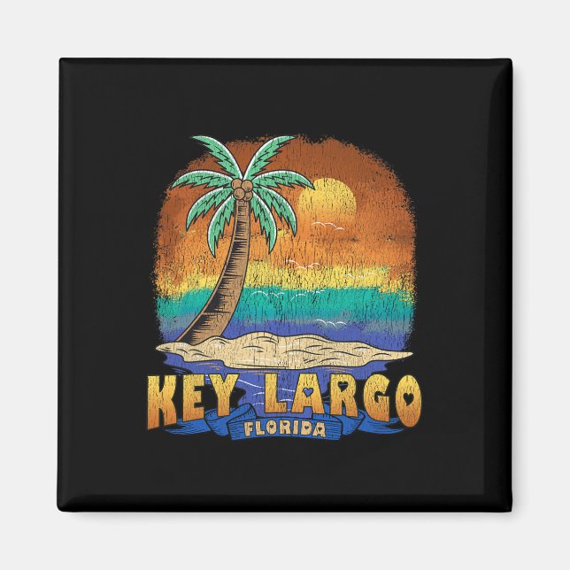Key Largo Florida Vintage Distressed Souvenir  Magnet (Front)