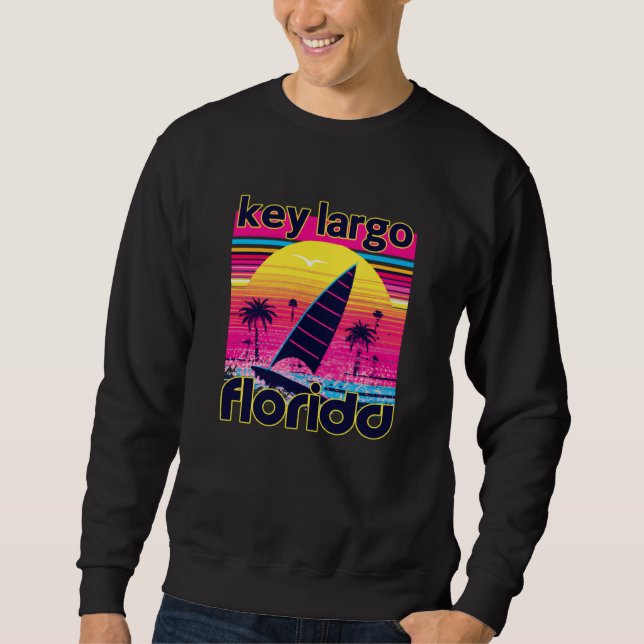 Key Largo Retro 80s Style Souvenir Beach Sweatshirt (Front)