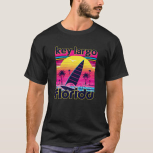 Key Largo Retro 80s Style Souvenir Beach T-Shirt