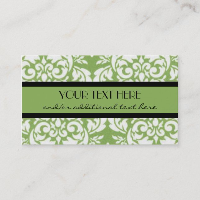 Key Lime Damask Business Card (Front)