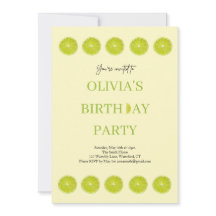 Key Lime Fruit Fresh Birthday Party Invitation