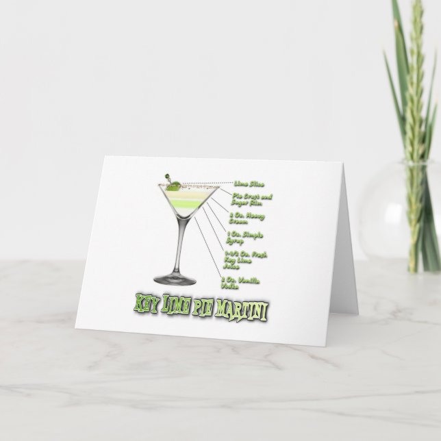 Key Lime Pie Martini Cocktail Recipe Art Card (Front)