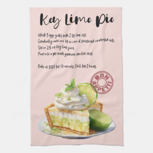 Key Lime Pie Recipe Tea Towel