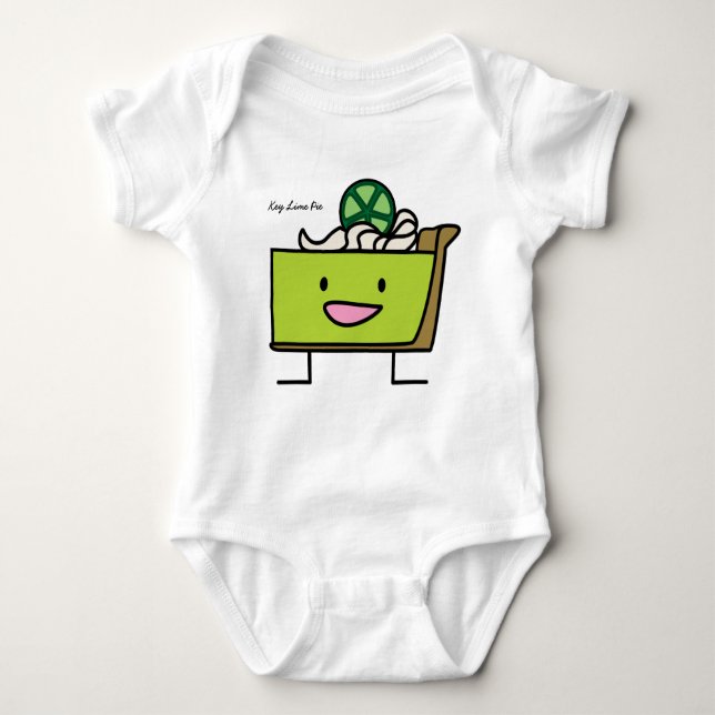 Key Lime Pie sour lemon tart dessert slice graham Baby Bodysuit (Front)