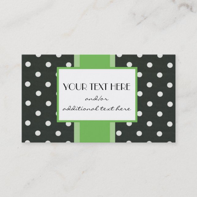 Key Lime Polka Dot Business Card (Front)