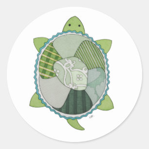 Key Lime Turtle Classic Round Sticker
