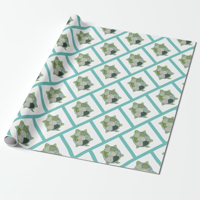 Key Lime Turtle Wrapping Paper (Unrolled)