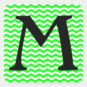 Key Lime Wave Chevron Square Sticker
