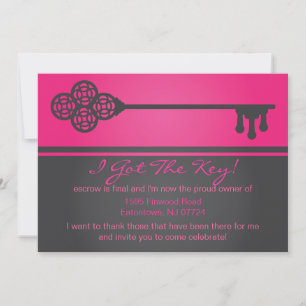 Key - New House Announcement Invitation
