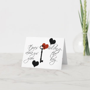 Key & Red Heart Custom Card