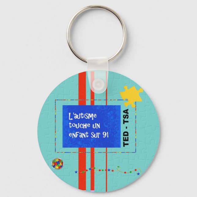key ring Autism affects one in 91 children (Front)