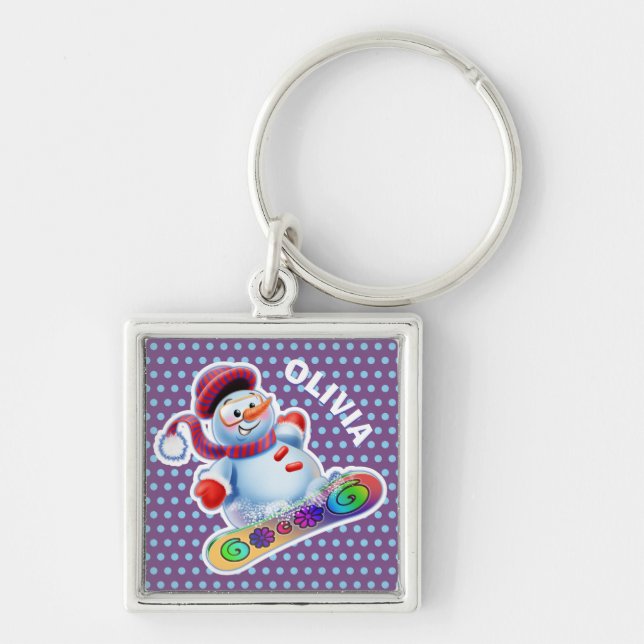 Key Ring Christmas Snowman characters. (Front)