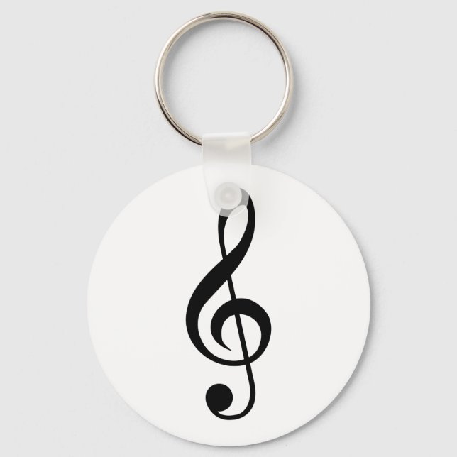 Key Ring Clef Black and White (Front)