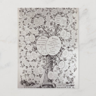 Key to Genealogical Tree Postcard
