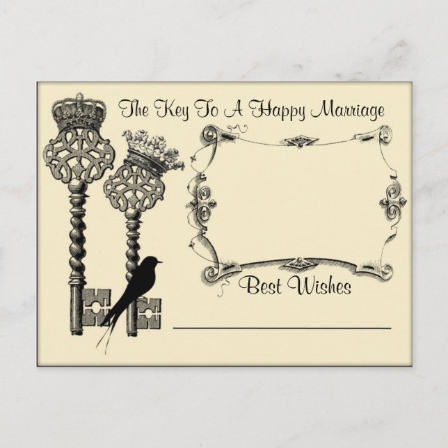 Key to Marriage Advice Save the Date Postcard (Front)