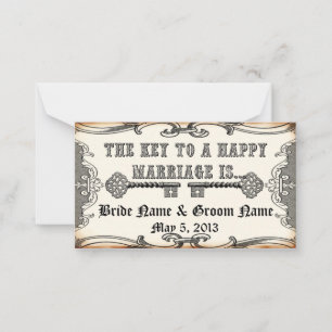 Key to Marriage Save the Date Advice Business Card