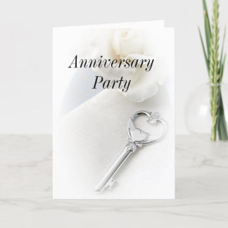 key to my heart Anniversary Party Thank You Card