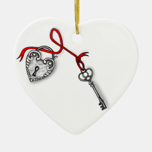 Key to my heart ceramic tree decoration