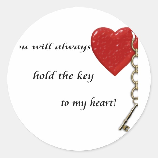 key to my heart classic round sticker (Front)