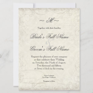 Key to my Heart, Doves Swirl Weddings Invite