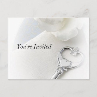 key to my heart invitation postcard