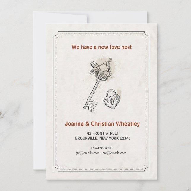 Key To My Heart New Home Announcement (Front)