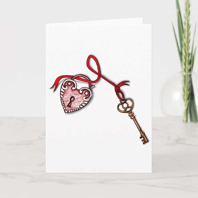 Key to my heart ~ Red Holiday Card (Front)