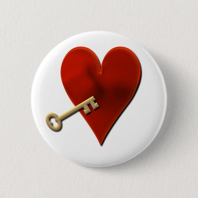 Key to My Heart Round Pin (Front)