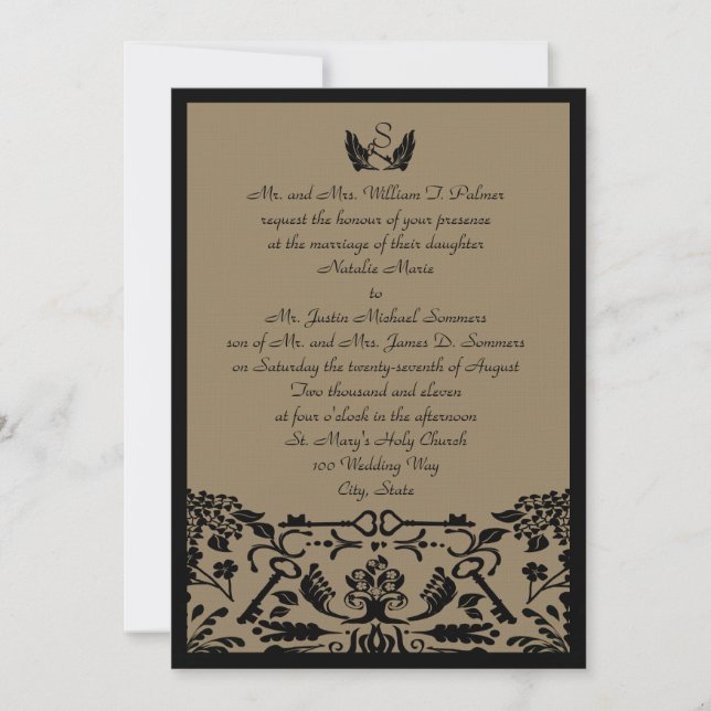Key to My Heart/ Wedding Invitation (Front)