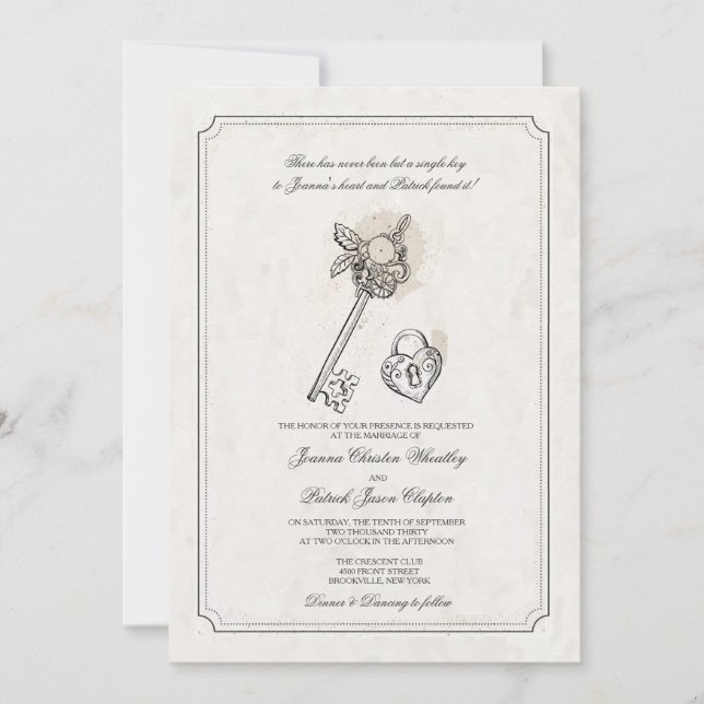 Key To My Heart Wedding Invitations (Front)