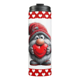 "Key to My Heart" Whimsical Gnome Thermal Tumbler
