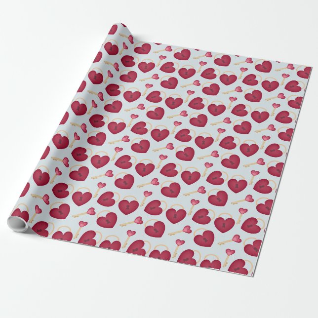 Key to my heart wrapping paper (Unrolled)