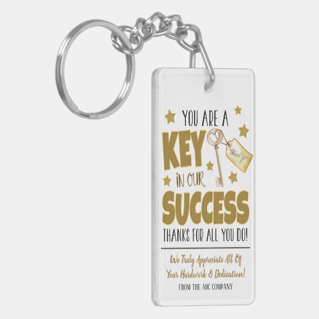 Key to Our Success Company Thank You Appreciation  Ring (Front Left)