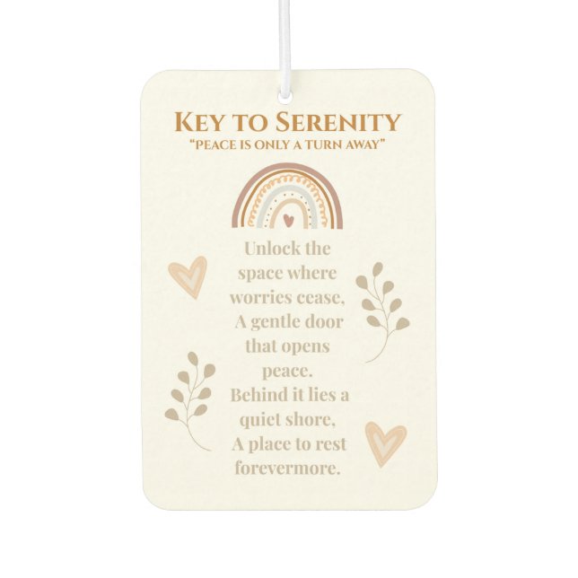 Key to Serenity Car Air Freshener – Inspirational  (Front)