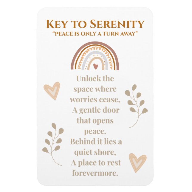 Key to Serenity Magnet – Inspirational Poem Design (Vertical)