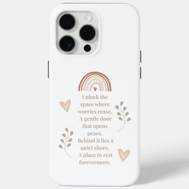 Key to Serenity Phone Case – Inspirational Poem De (Back)