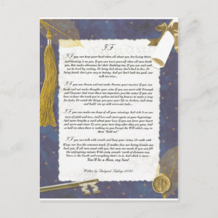 Key To The Future IF by Rudyard Kipling Postcard