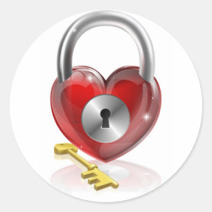 Key to your heart classic round sticker