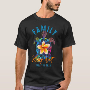 Key West 2023 Tie Dye Sea Turtle Theme Family Vaca T-Shirt