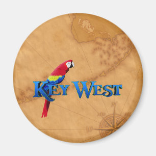 Key West And Map Magnet