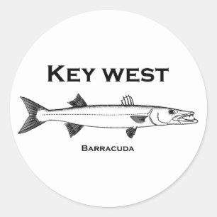 Key West Barracuda Classic Round Sticker