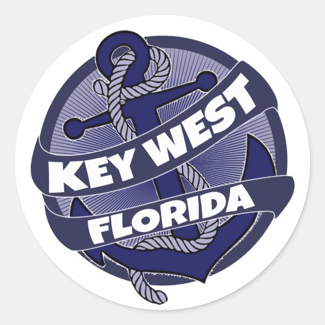 Key West Beach Florida anchor stickers (Front)