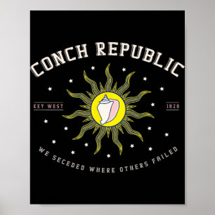Key West Conch Republic Florida Scu Fishing Gift Poster