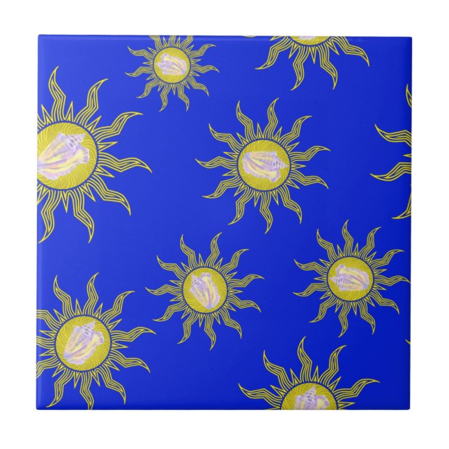 Key West Conch Republic Sun Summer Beach Ceramic Tile (Front)
