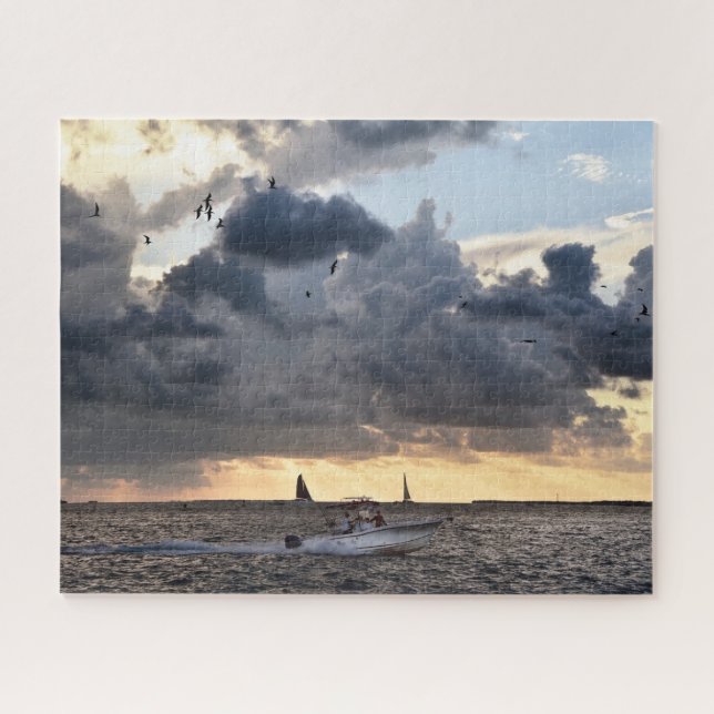 Key West Fishing Boat at Sunset Jigsaw Puzzle (Horizontal)