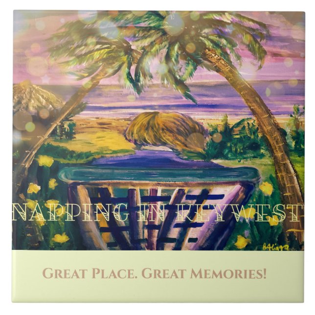 Key West, FL Memory Tip of Travel Ceramic Tile (Front)